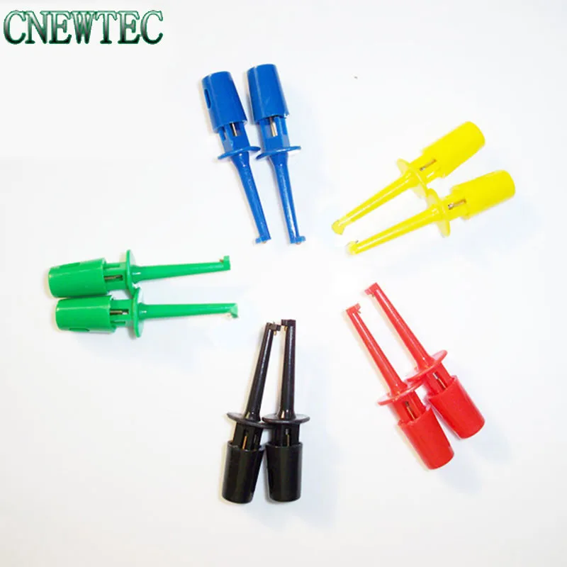 10PCS New Multimeter Lead Wire Kit Test Hook Clip Grabbers Test Probe SMT/SMD IC D20 Cable Welding