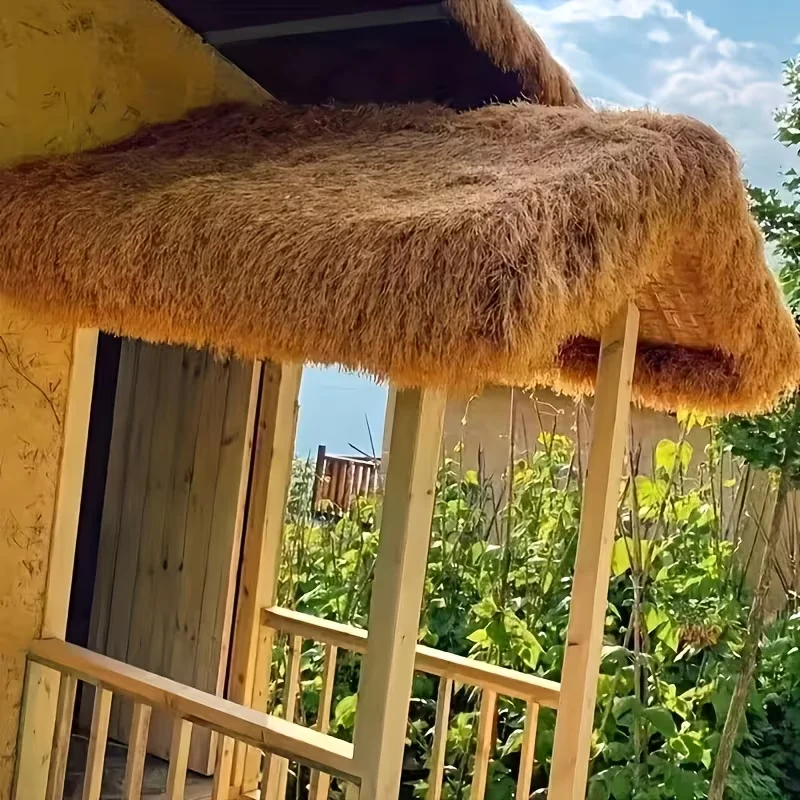 1PC Artificial Thatch Roof Roll Durable Plastic Easy Install for Outdoor Pavilion Farmhouse Bars Cabins Beach Roofing Solution