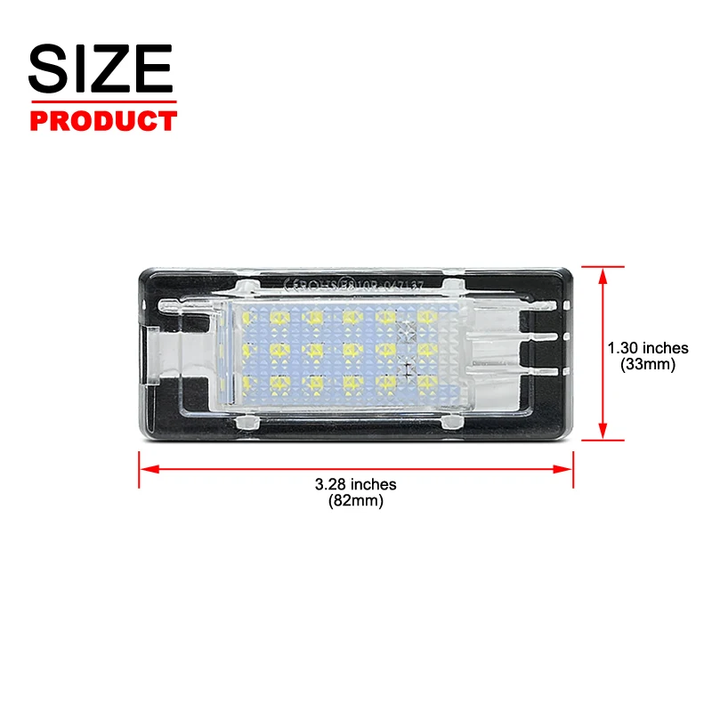 2Pcs For Dacia Duster Logan Lodgy White LED Number License Plate Light