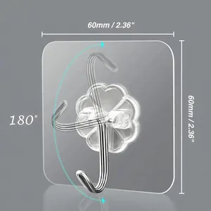 Transparente Edelstahl-Self-Adress-Haken, starke Fickshops, Badetuch, Aufbewahrung von Kleidungsstücken, Schlüsselanhänger, 20 PCs 6 Hauptverkaufs Babyzimmerhaken - №5