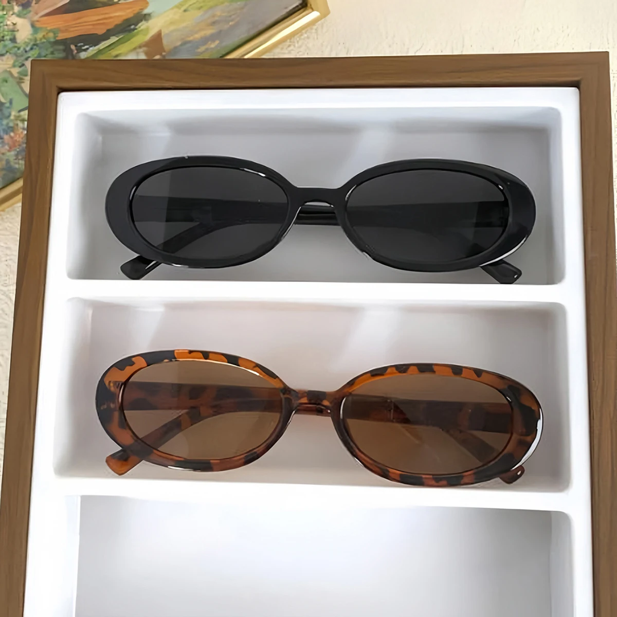 2 Pairs of Women's Oval Full-Frame Fashion Glasses, American Retro Stylish and Age-Reducing Versatile Women's Glasses, Suitable for Park Walks, Outdoor Photography, and Short Holiday Trips