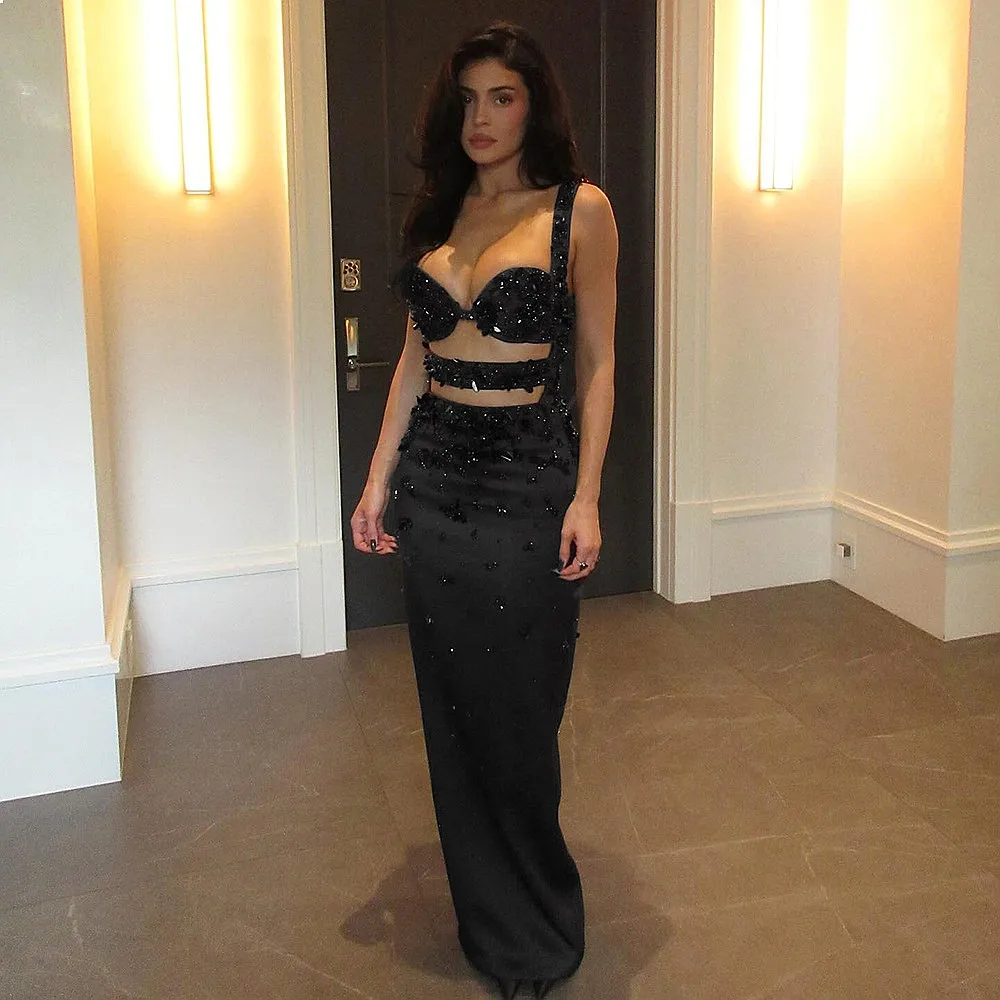 Fashion Women Handmade Beaded Camisole Bodycon Dress Tight Bandage Dress Evening Gown Dresses