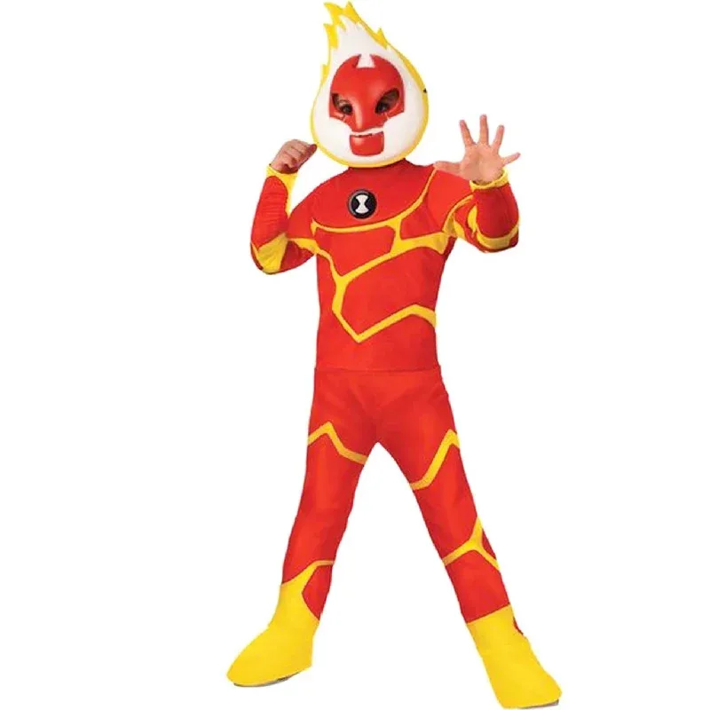 Kids Halloween Costumes for Boys Games Ben 10 Fireman Cosplay Bodysuit Carnival Party Clothing Children Fancy Dress Jumpsuits