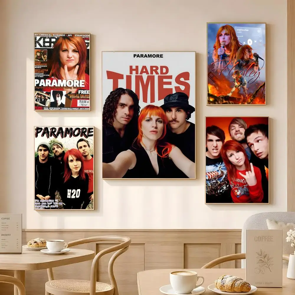 Band Paramore Poster Poster Self-adhesive Art Waterproof Paper Sticker Coffee House Bar Room Wall Decor
