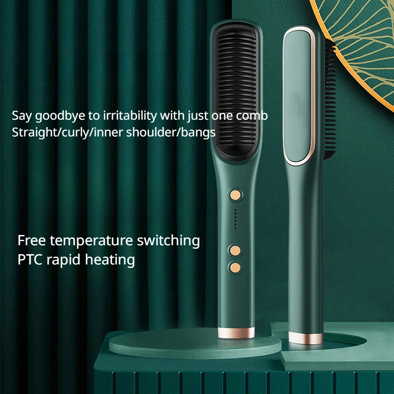 

Выпрямитель, расческа для завивки волос с отрицательными ионами, выпрямитель для волос с подогревом, сухой и влажный, двойного назначения, не вредит волосам