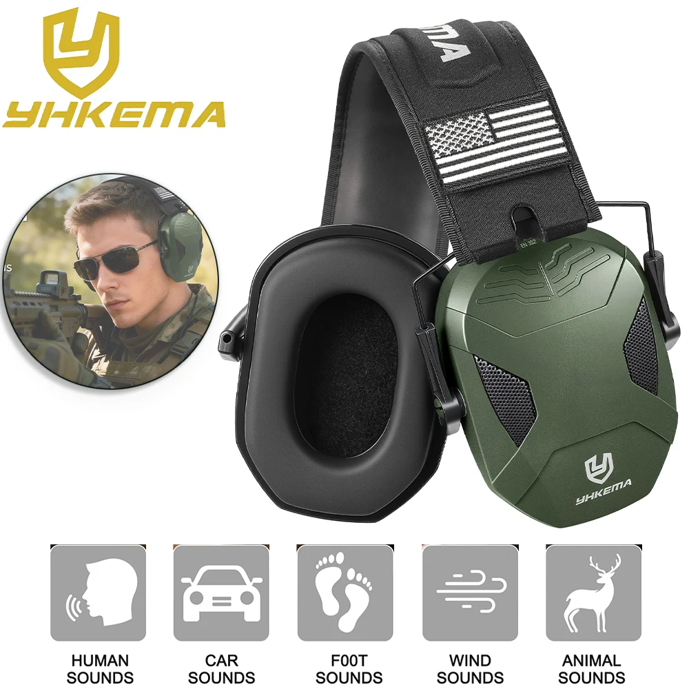 YHKEMA Shooting Ear Protection Safety Earmuffs Outdoor Hunting Noise Reduction Passive Hearing Protector for Huning