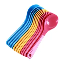 12pcs/Set Round Soup Spoon Tableware Multi-color Soup Rice scoop multi-purpose Restaurant Household Kitchenware Supplies