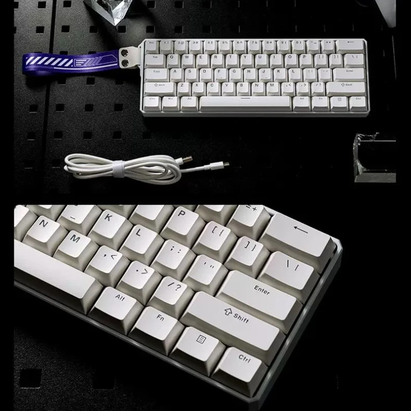 New FUN60 PRO 60% Magnetic Axis Keyboard Custom Tri-mode Wireless Bluetooth RGB Rt0.01mm/1ms Latency Esports Gaming Keyboard