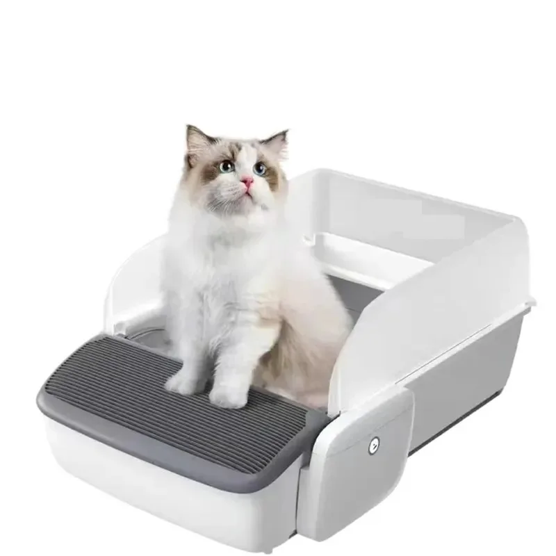 Intelligent Cat Litter Box Automatic Self-Cleaning Bedpans Scooping Open Semi-Enclosed Cats Toilet Oversize High-Capacity toilet