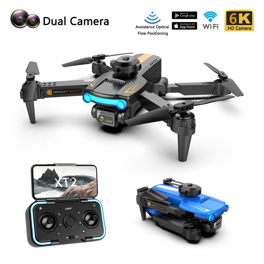 XT2 Mini Drone 6K Professional Dual Camera RC Plane 360° Obstacle Avoidance Optical Flow Positioning Foldable Quadcopter Toys