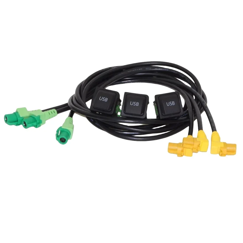 3pcs For VW Golf 5/6 Scirocco Passat Jetta Mk6 USB Input USB Connector Surface + Cable RCD510 RNS315 5KD 035 726 A 5KD035726A