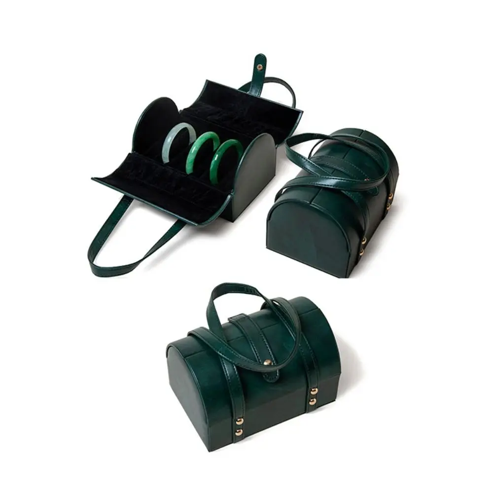 7Positions Bracelet Display Box PU Leather Dustproof Bracelet Storage Bag Organizer Bangle Holder Bracelet Carrying Case