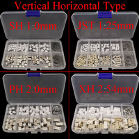 1Box SH 1.0/JST 1.25/ZH 1.5/PH 2.0/XH 2.54 Male Plug Female Socket Housing Terminal Kit Horizontal Vertical Pin Header Connector