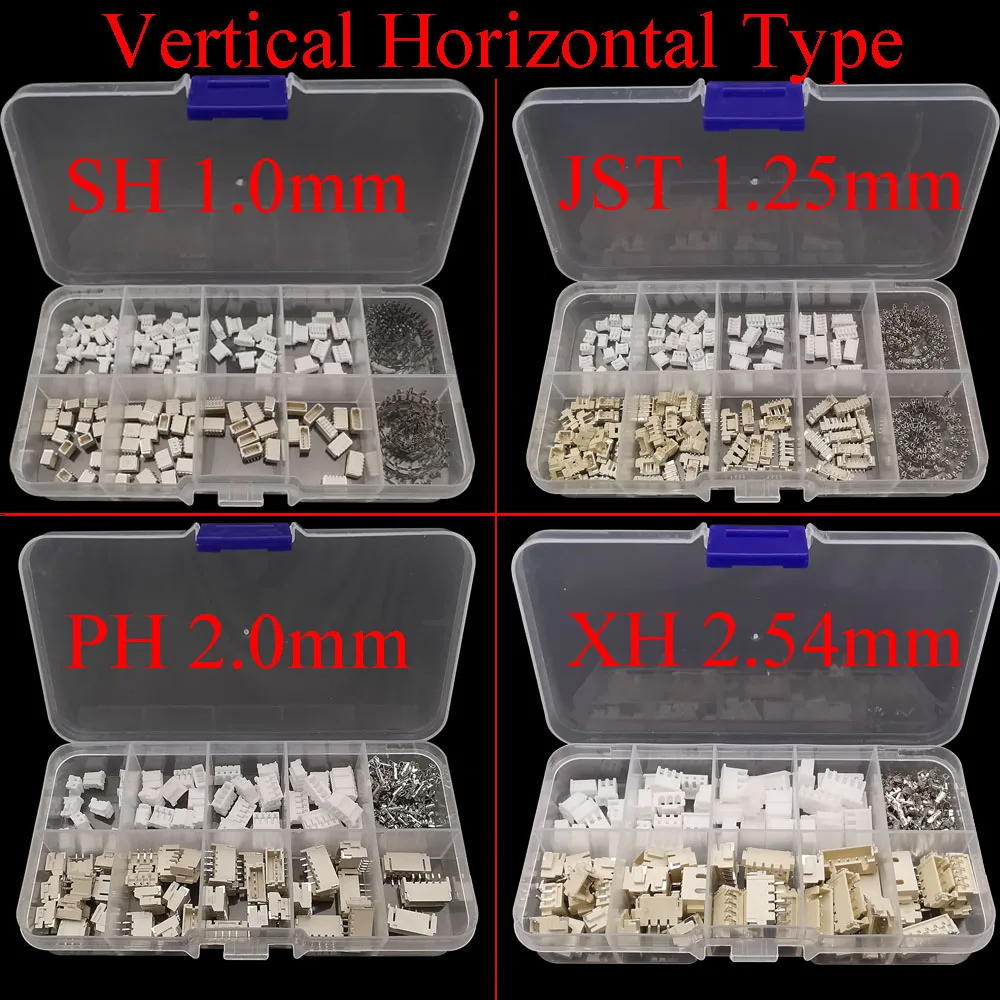 1Box SH 1.0/JST 1.25/ZH 1.5/PH 2.0/XH 2.54 Male Plug Female Socket Housing Terminal Kit Horizontal Vertical Pin Header Connector