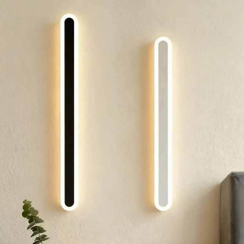 10W 15W Linear Aluminum LED Wall Lamp Black Waterproof Outdoor Wall Sconce for Bedroom Porch Exterior Lighting