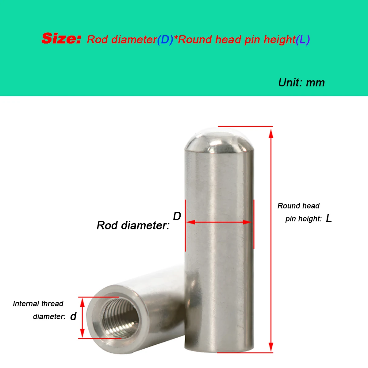 

Stainless Steel One Tooth Round Head Guide Column Cylindrical Pin With Internal Thread And Hole Locating Pin