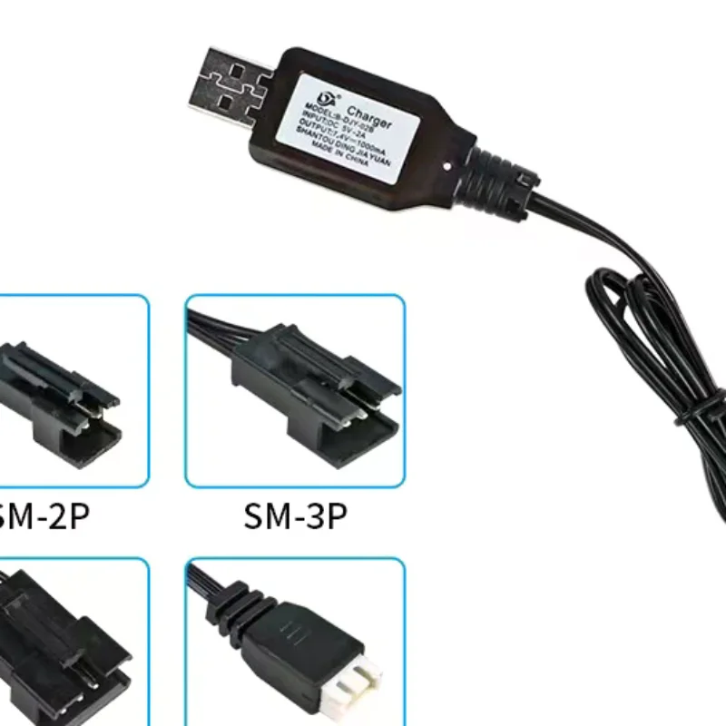 7.4V (3.7V X2) Charger SM-2P/3P SM-4P Reverse XH-3P/4P Li-ion Battery Electric RC Toys Car Boat USB Charge