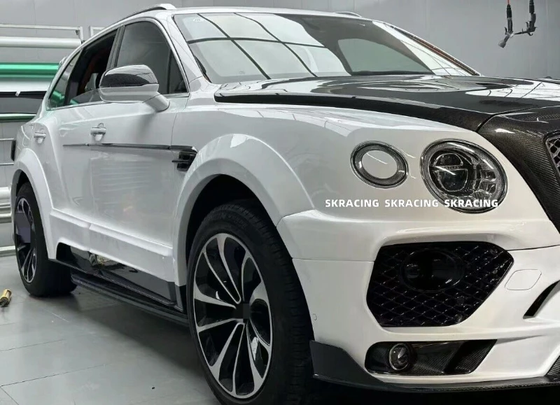 Amortecedor dianteiro e traseiro para Bentley Bentayga, saia lateral, spoiler, kit de corpo de asa, 2017-2020