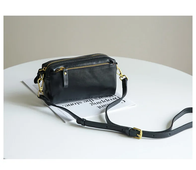 Modische, handgefertigte Damen-Umhängetasche aus echtem Leder, ideal für Wochenendausflüge, luxuriöse Qualität, hochwertige Rindsledertasche. – Detail 21
