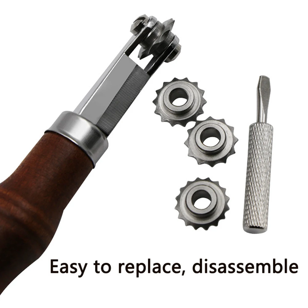 

Набор для рукоделия из кожи с интервалом, 4 шт., ролики для вспомогательной ручки для перфоратора, дерево + сплав, 1 комплект, диаметр 2,6 см/1,03 дюйма