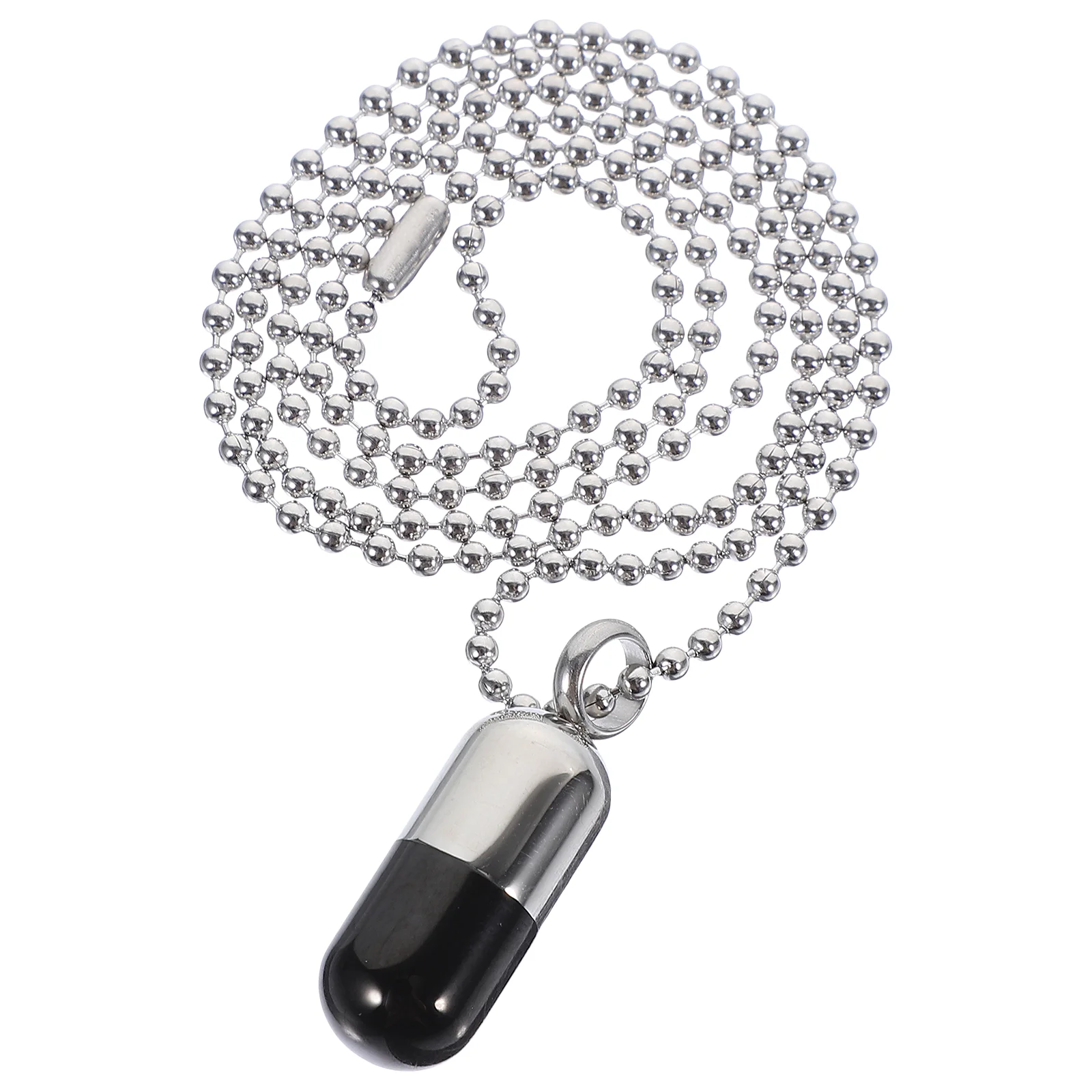  Pill Perfume Bottle Pendant Beads Necklace with Openable Men Necklaces For Women Titanium Steel Capsules Charm Travel Gift