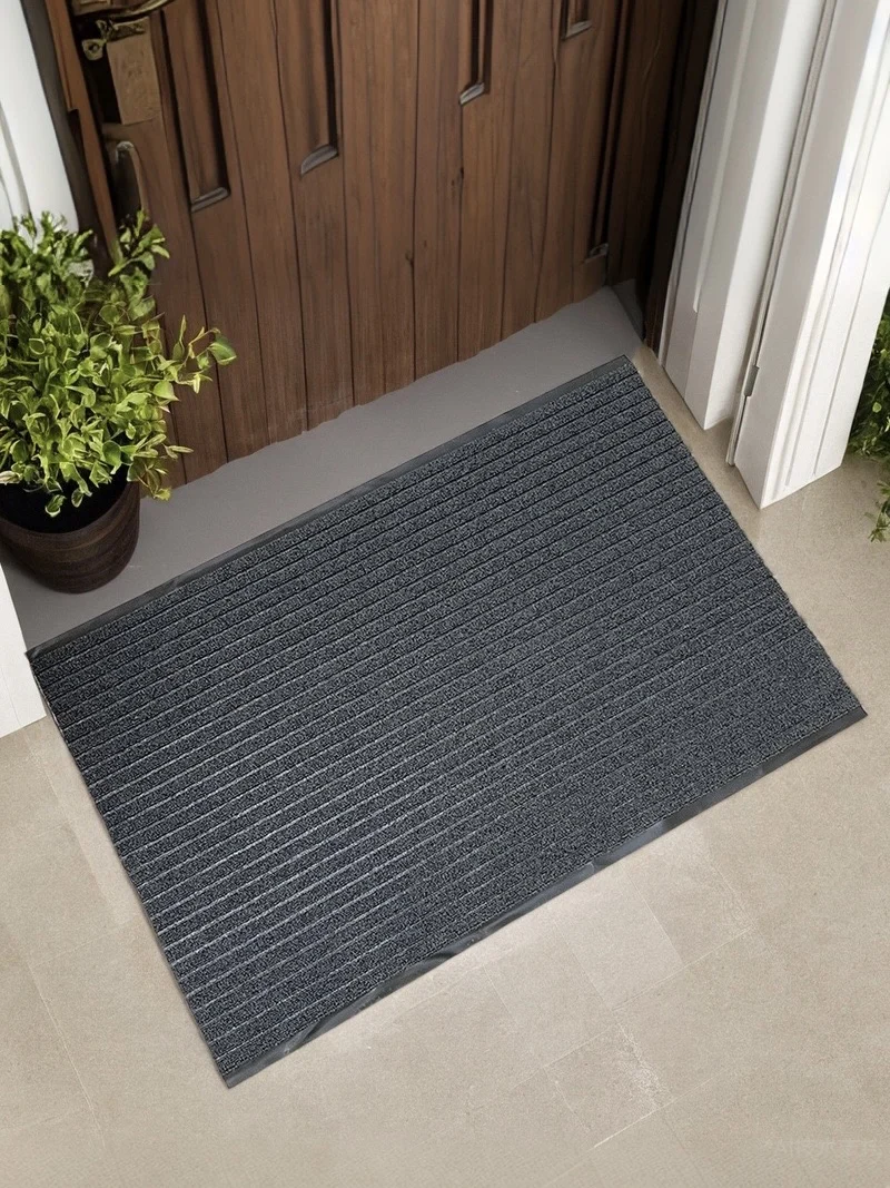 

Outdoor Entrance Rug Hard Silk Stripe Carpet Waable Modern mat Home Commercial Use Door Mat Wear Resistant Polypropy...
