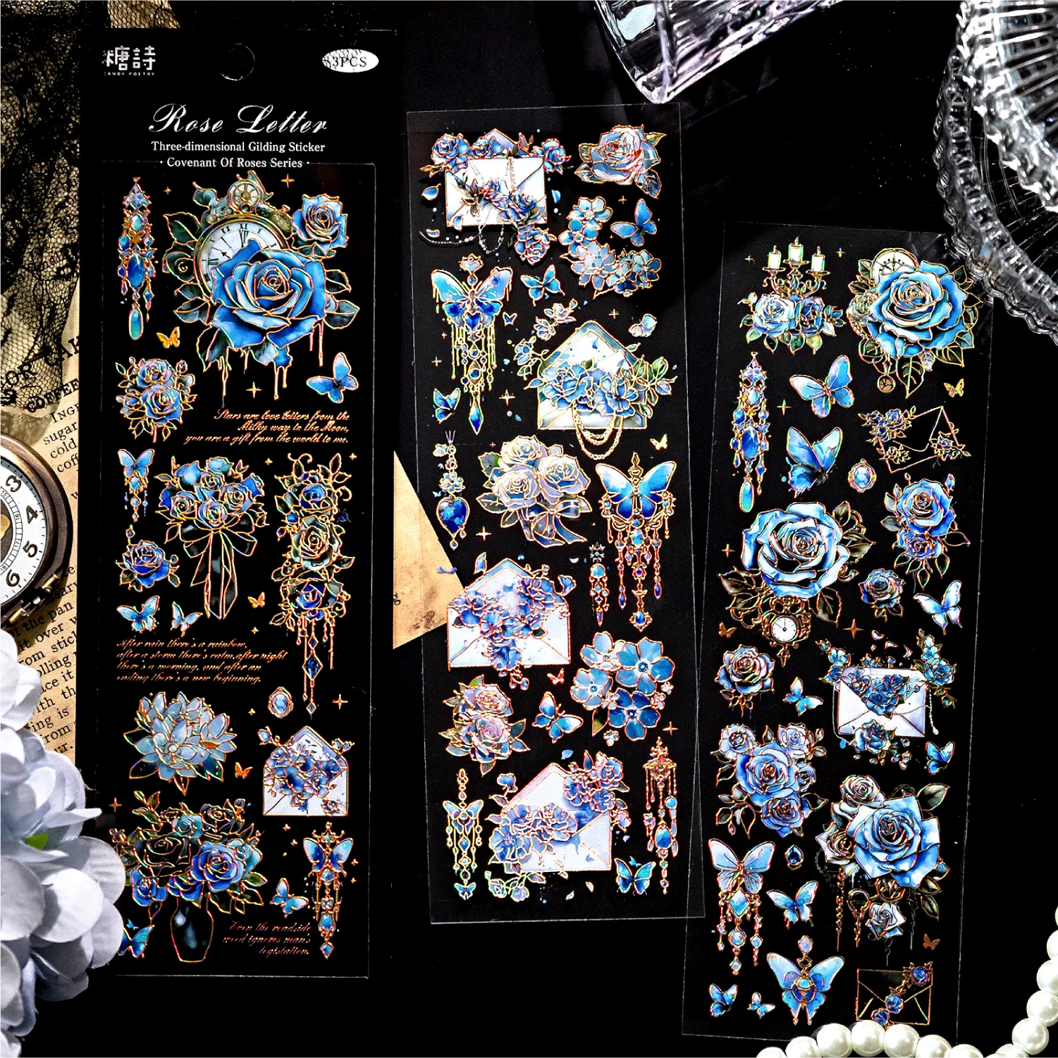3 pcs/1lot Rose Covenant series Kawaii Scrapbook Stickers Scrapbooking Supplies Planner Decorative Craft Stationery Sticker