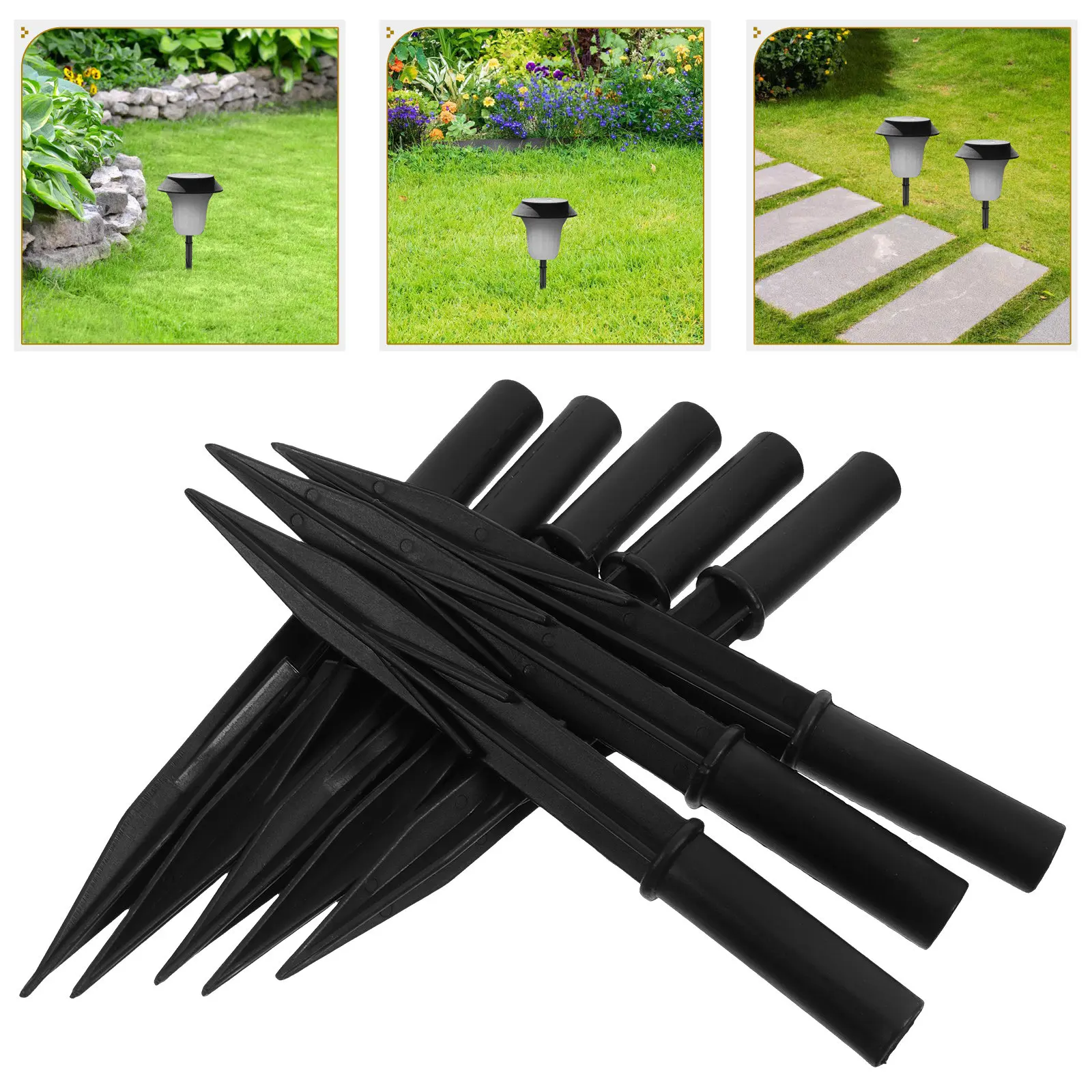 

20Pcs Plastic Solar Light Stakes Replacement Ground Spikes for Candy Cane Lights Outdoor Garden Yard Lamp Support Weatherproof