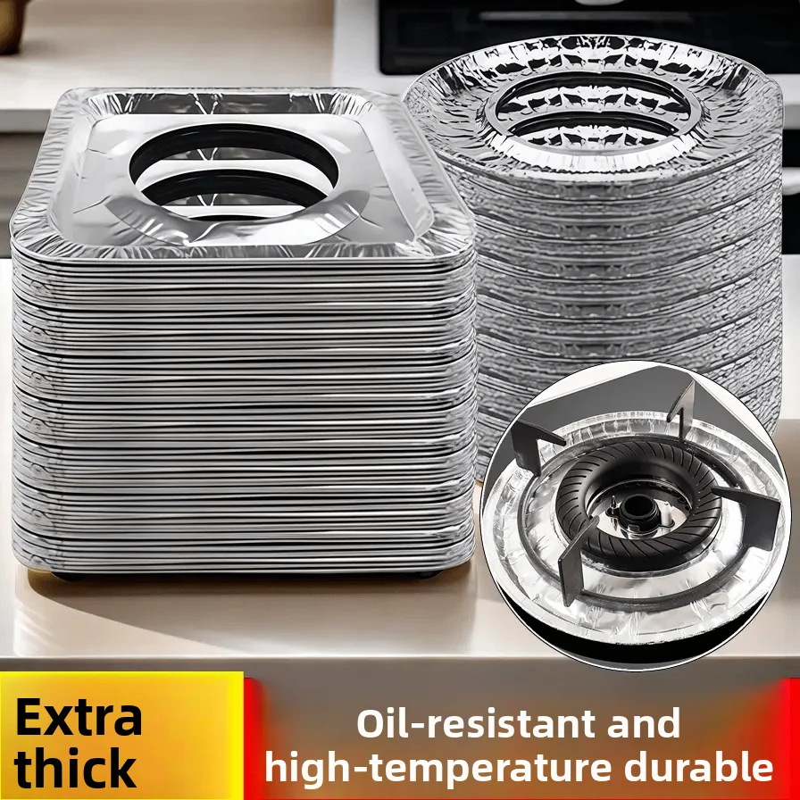

Oil-Resistant Aluminum Foil Stove Protector Pad round Gas Stove Cover Pads Cooking Range Protect Mat Kitchen Baking Tools