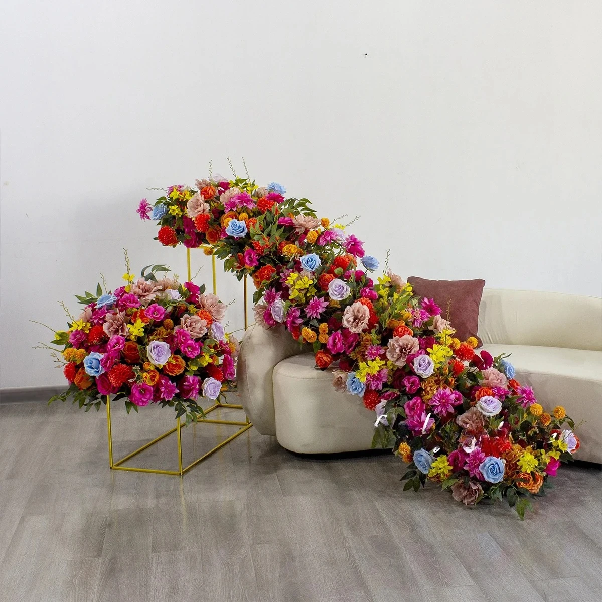 

Artificial Flower Long Runner Flower Row Wedding Decoration Table Cneterpiece Flower Ball Sofa Decor Floral Backdrop Arrangement