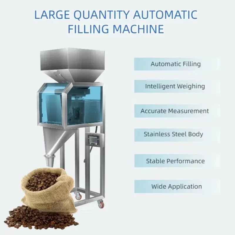 

Manual Semi Automatic Weighing Filling Machine for Coffee Granules Rice Beans Grains Sachet Pouches 50g to 2500g Food