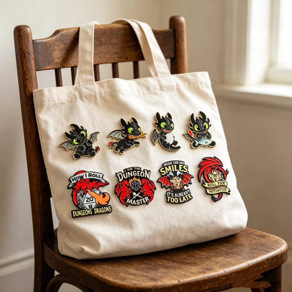 4/8 Stück Niedliche Anime-Style Cartoon-Dämonen-Monster Emaille-Pins Metall-Anstecknadel für Rucksack, Jacke, Kleidung, Dekoration, Geschenk – Detail 1