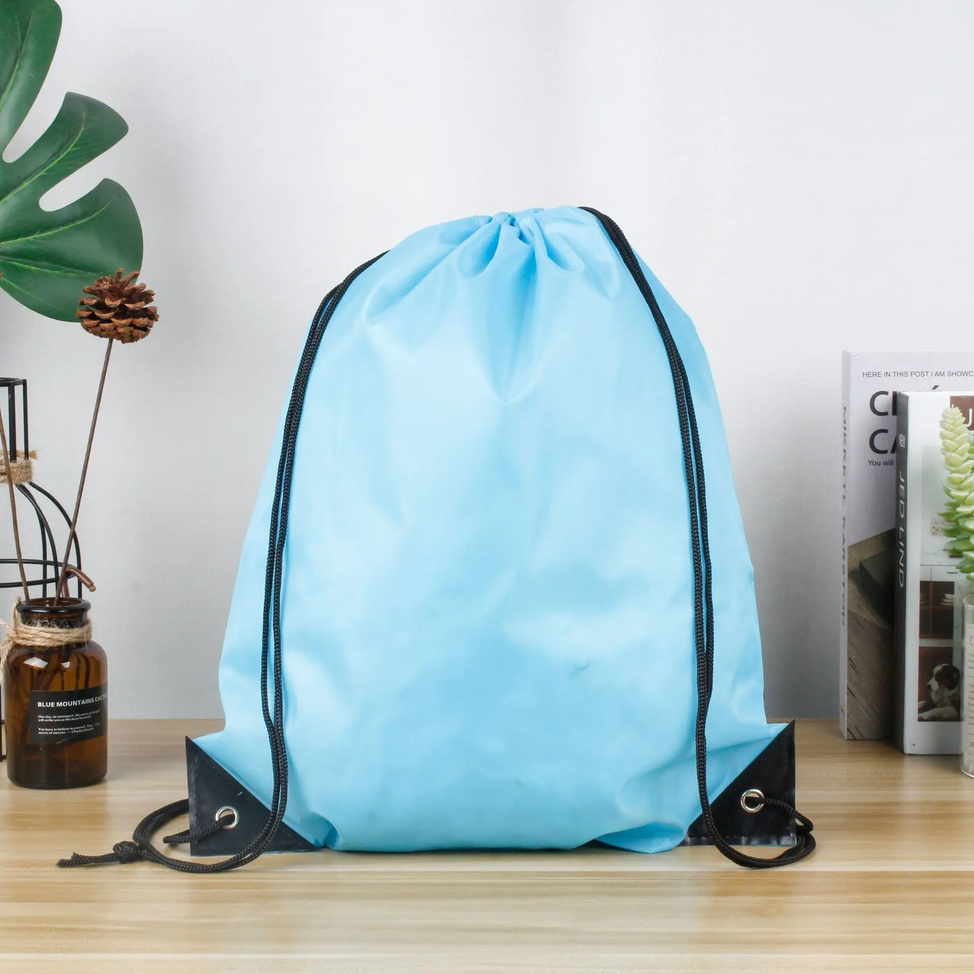 Portable Drawstring Bag Oxford Students Backpack Waterproof Sports Riding Backpack Gym Drawstring Shoes Clothes Organizer Pack