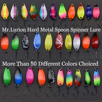 MrLurion 2.5g 3.5g 4g 5g metal fishing hard spoon spinner lure ,wobbler lure fishing bait for trout pike and bluegill
