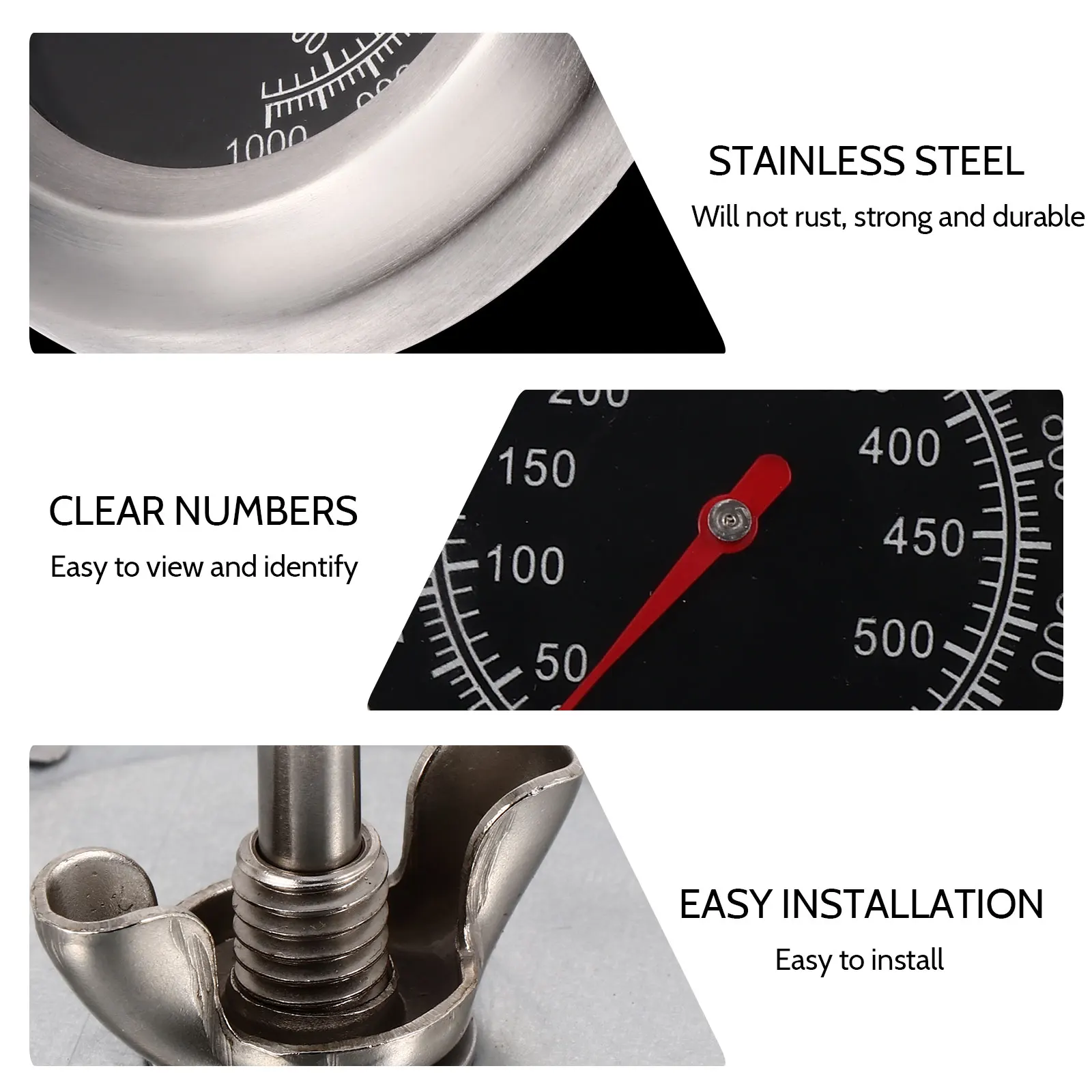 

Accurate Instant Thermometer for Oven BBQ 50℃ to 500℃ Temperature Gauge Digital Meat Kitchen Tool Smooth Surface No Burrs Easy