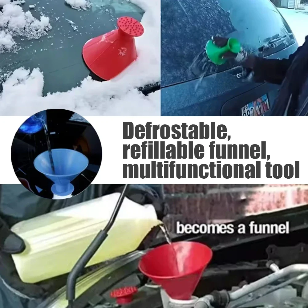 360 ° Car Snow Remover Windshield Defrosting Scraping Board Not Damaging Cone Shaped Grip Snow'S Shoveling In Winter Parts