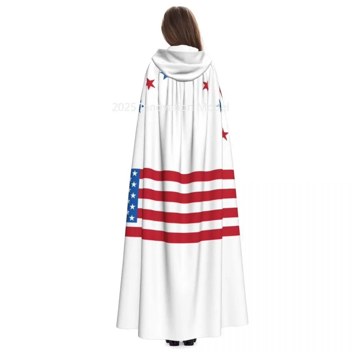 2025 New American Flag Unisex Adult Cloak with Hood Long Witch Costume Cosplay