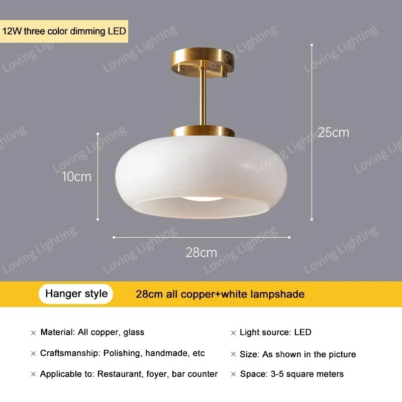 Modest Vintage Glass Ceiling Chandelier Balcony Bedroom Study Lamps for Room Led Lights Indoor Kitchen Home-appliance Decoration image 3