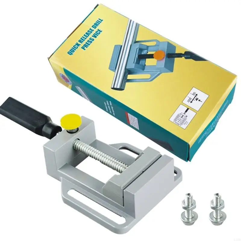 L1EE Aluminum Drill Press Vise with Quick Release Designs Workbench Clamp for Woodworking and DIY Projects Clamping Tool