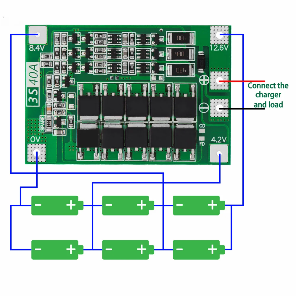 A placa de proteção do carregador de bateria do lítio do Li-íon, 3S, 4S, 40A, 60A, 18650, BMS para o motor de broca, 11.1V, 12.6V, 14.8V, 16.8V, aumenta, equilíbrio