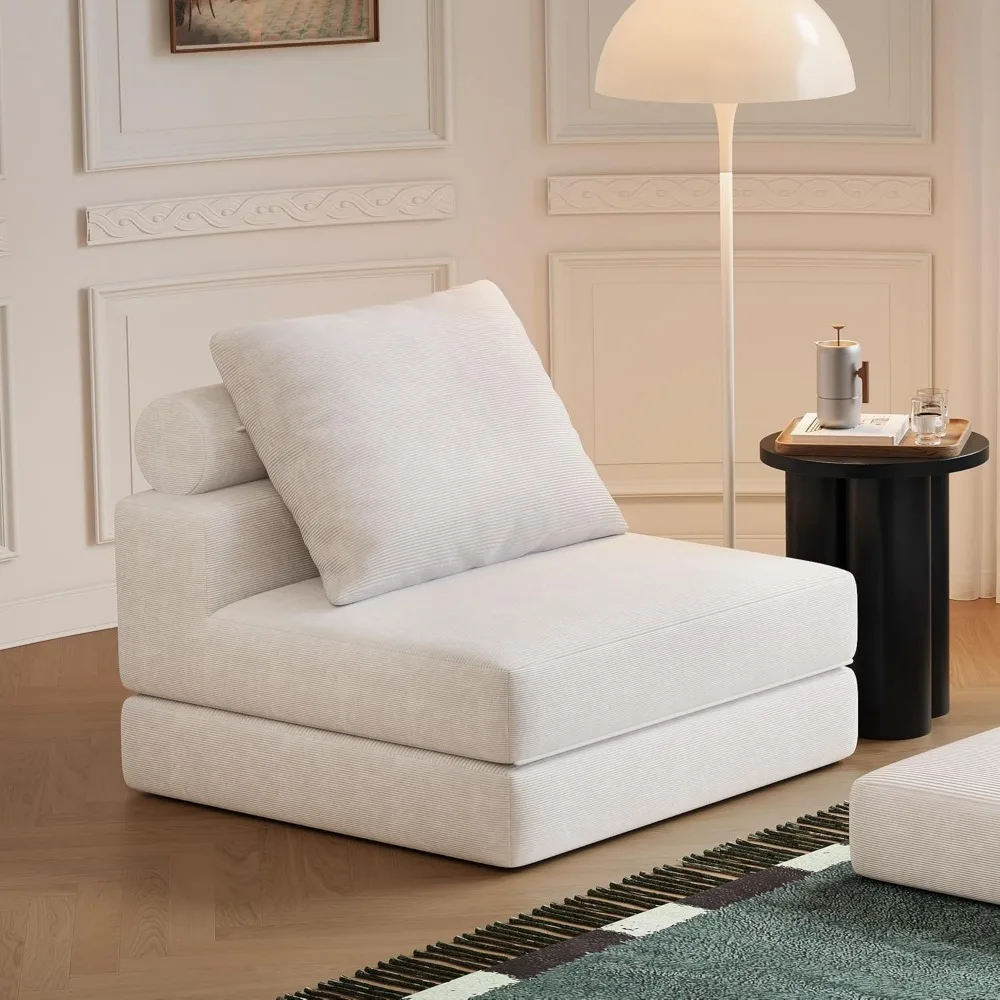 

Folding Sofa Bed – Convertible Sleeper Chair Bed with Pillows/Single Floor Couch/Small Futon Couch Filled with High-Density Foam