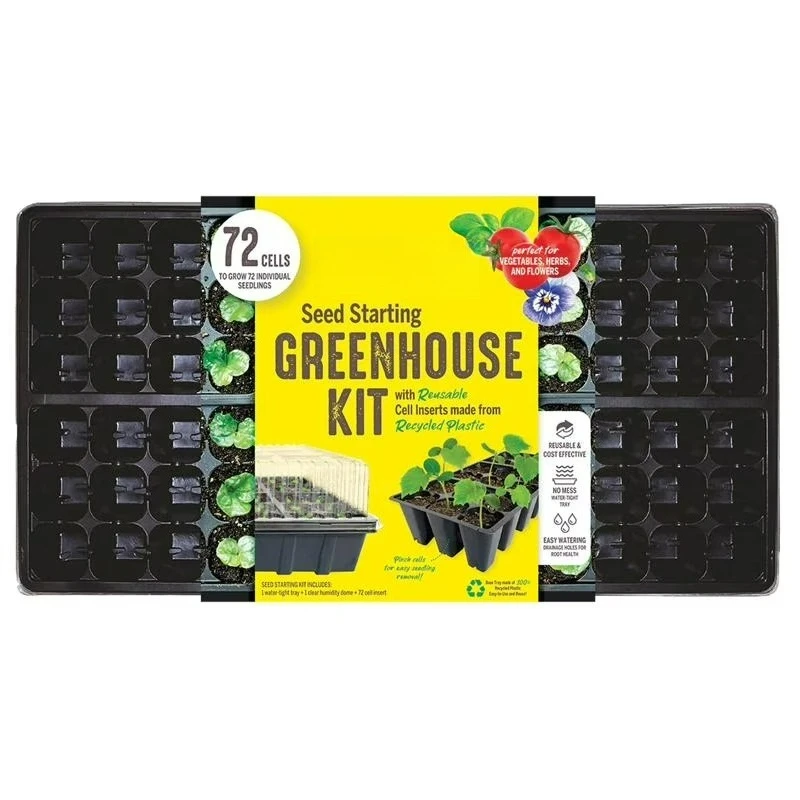 Seed Starter Greenhouse Kit T72HST-14 - 72-Cell, Reusable, Plastic