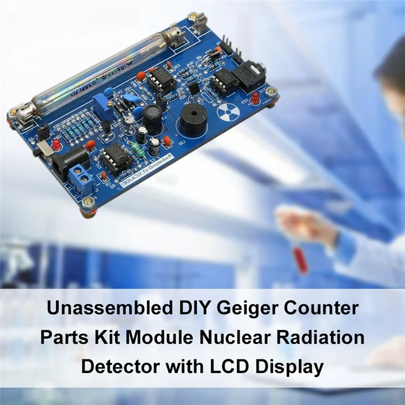 ABYC DIY تجميع مجموعة عداد Geiger وحدة العداد كاشف الإشعاع النووي مع إنذار الصوت والضوء