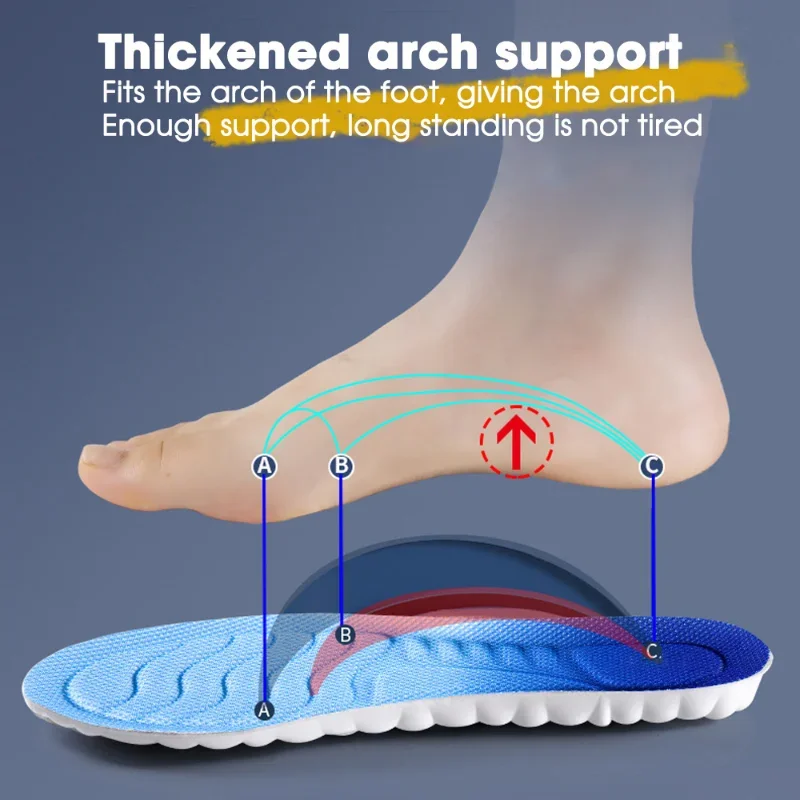 4D Cloud Technology Sports Insoles  Shoes PU Sole Soft Breathable Shock Absorption Cushion Running Orthopedic Care Insoles