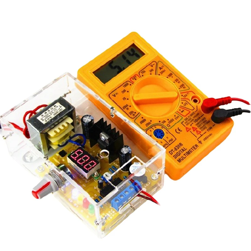 LM317 ปรับแรงดันไฟฟ้าแหล่งจ่ายไฟ DIY ชุด 110V หม้อแปลง Stabilized Power Supply ห้องปฏิบัติการ