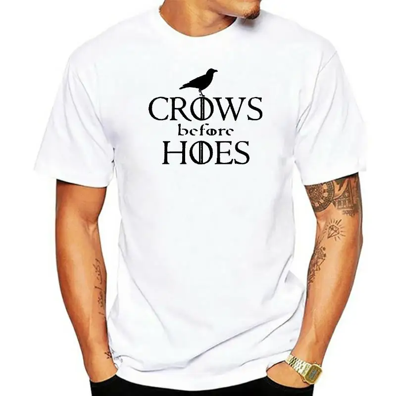 Mens Crows Before Hoes Thrones Tee Gamer Gift Tee Tri-Blend Tee