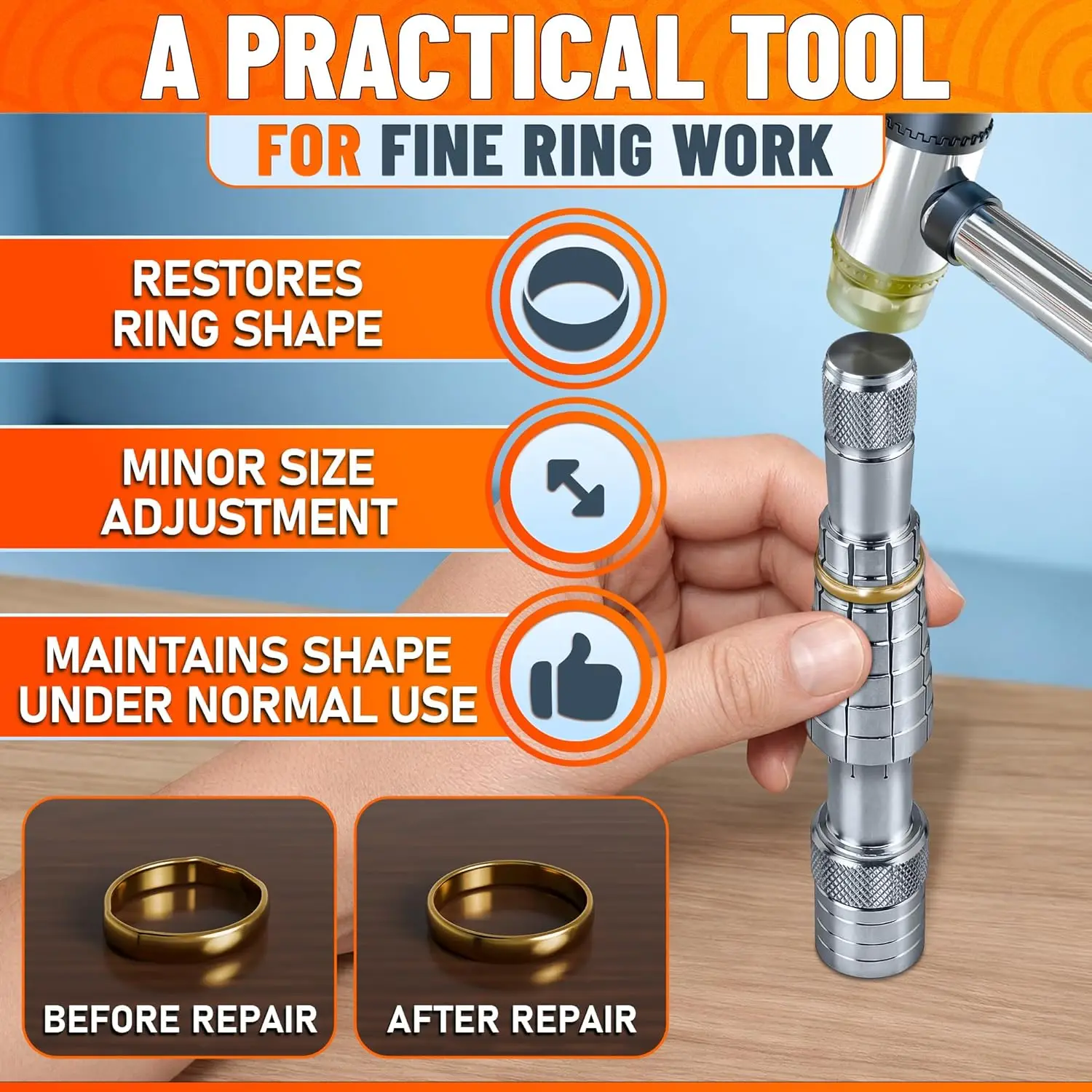 Ring Stretcher Finger Ring Size Adjuster Wedding Band Ring Extender Ring Sizer Kit Jewelry Making Tools Ring Size Expander