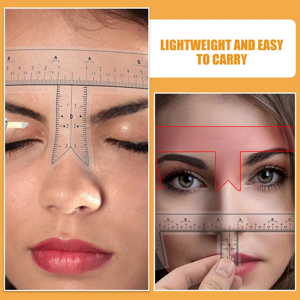 

100pcs Stencil Women Makeup Plastic Ruler Measuring Shaper Tool Symmetrical Brow Guide Template Diy Eyebrow Shaping Stencil