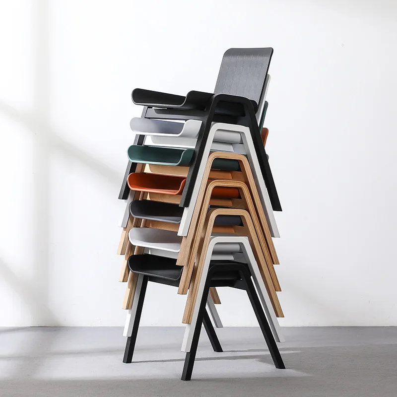 Nordic Minimalist Modern Designer Trendy Solid Wood Backrest Dining Chair for Home Office Reception Meeting Leisure Furniture