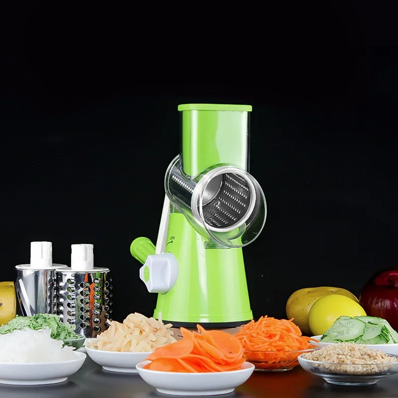 Manual Vegetable Cutter Slicer Kitchen Accessories Multifunctional Round Mandoline Slicer Potato Cheese Shredding Kitchen Tools